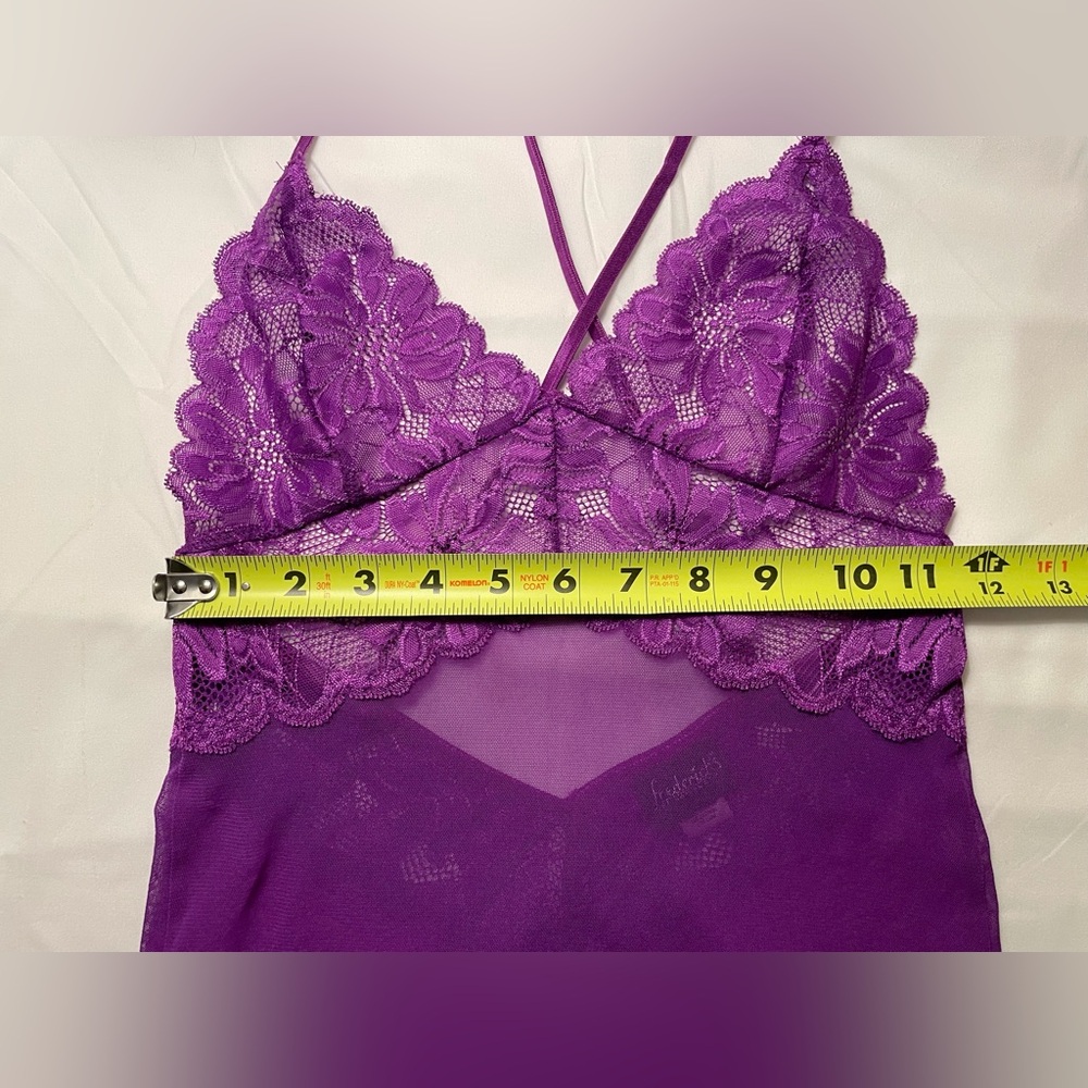 Fredericks of Hollywood Lace Chemise Dress Lingerie Size S Purple - Picture 12 of 15